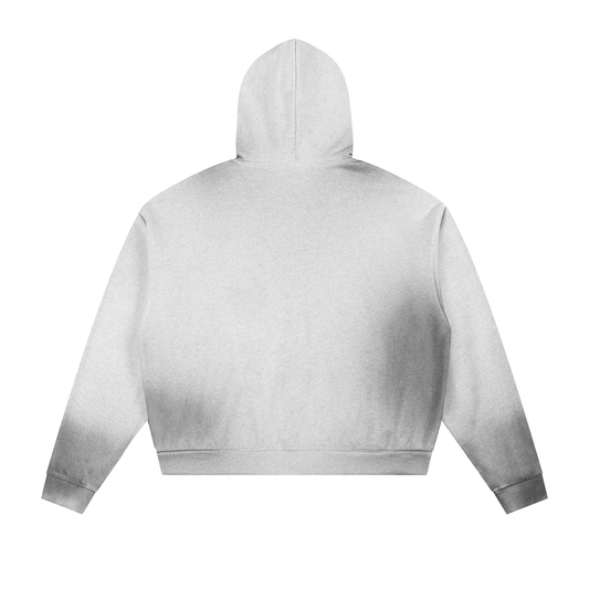 Kay Peezy - Sun Fade Frayed Raw Edge Fleece Zip Hoodie