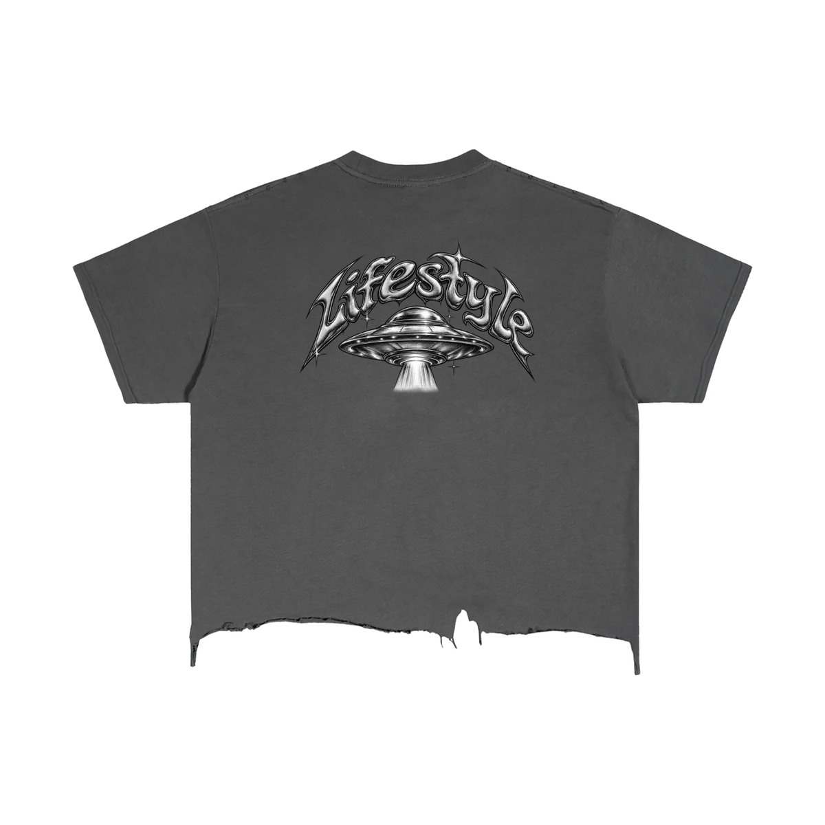 Kay Peezy - Vintage Wash Boxy Distressed Hem T-Shirt