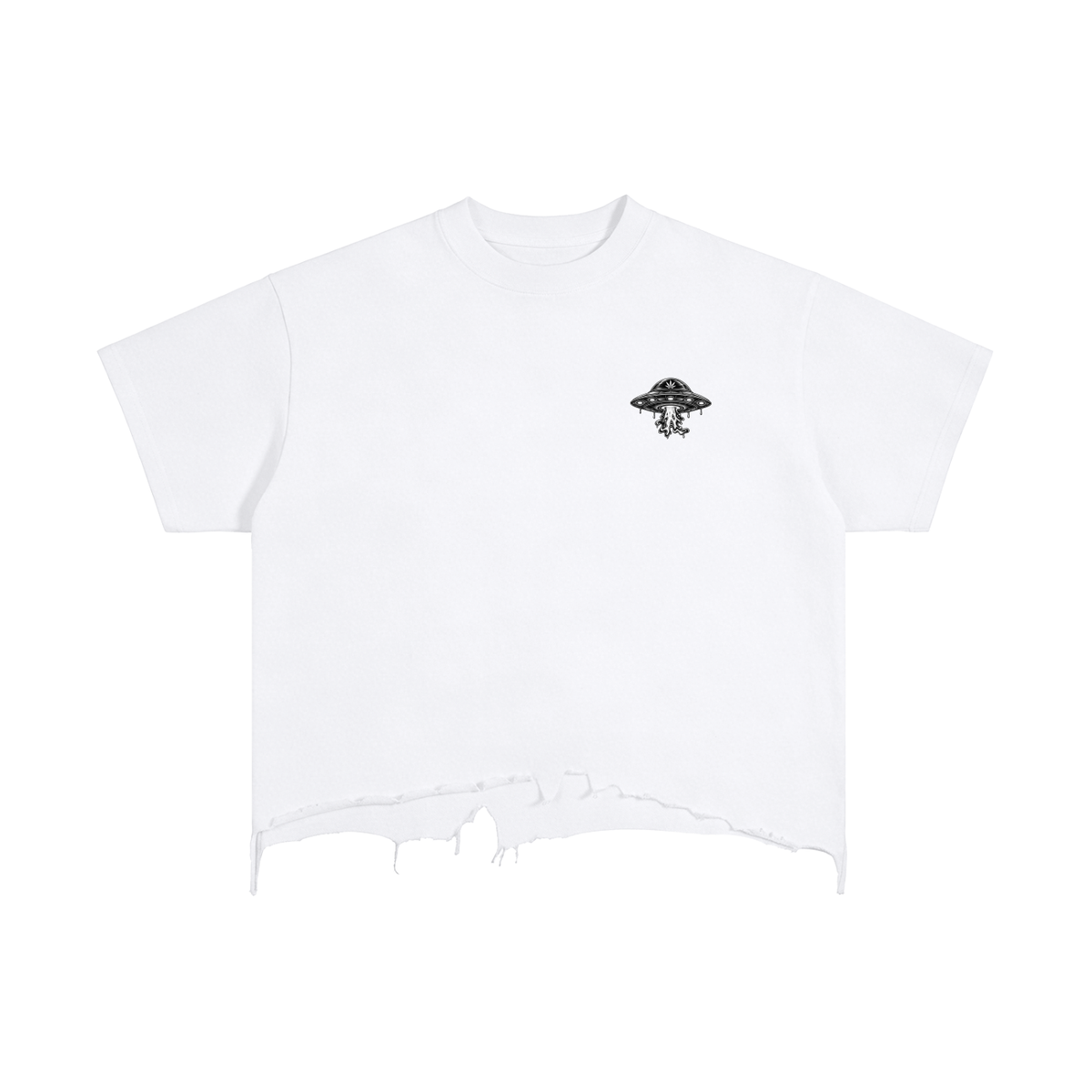 Kay Peezy - Vintage Wash Boxy Distressed Hem T-Shirt