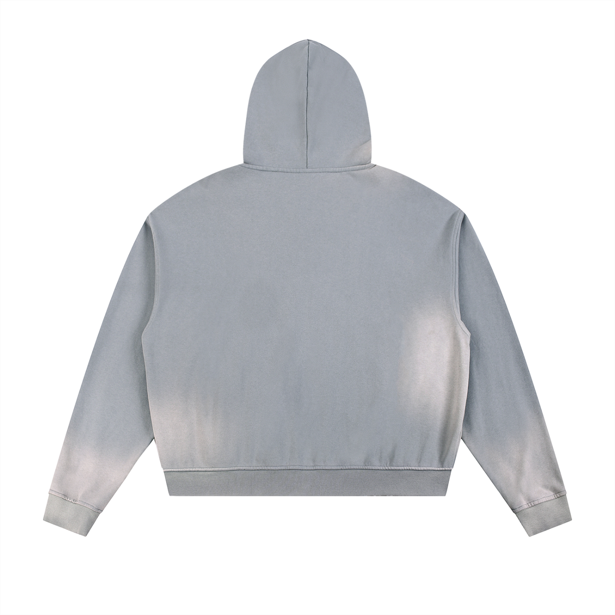 Kay Peezy - Sun Fade Frayed Raw Edge Fleece Zip Hoodie