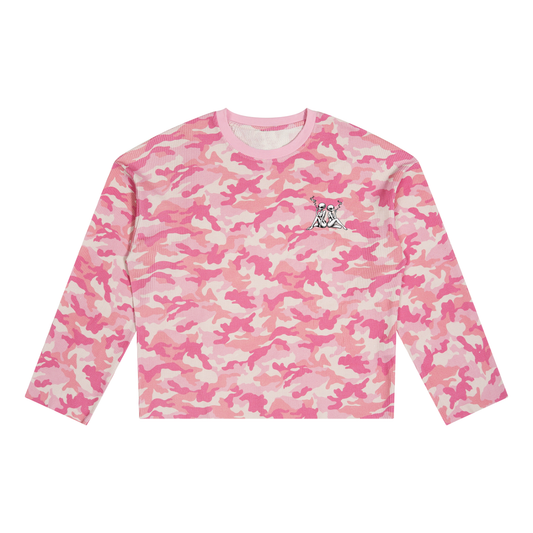 Kay Peezy - Camo Waffle Raw Edge T-Shirt