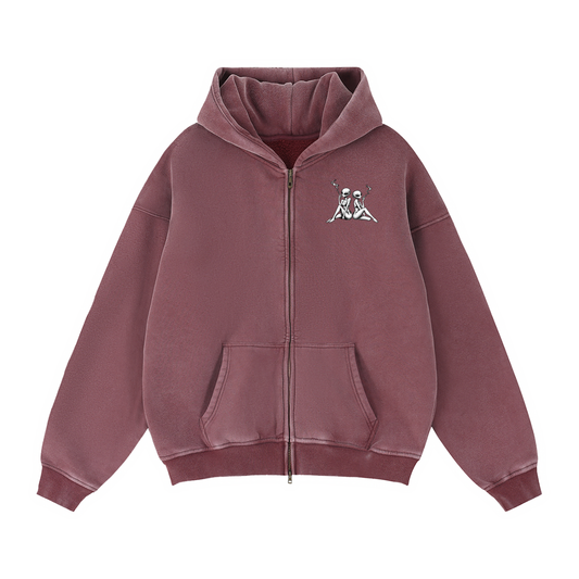 Kay Peezy - Zip-Through Boxy Fleece Hoodie