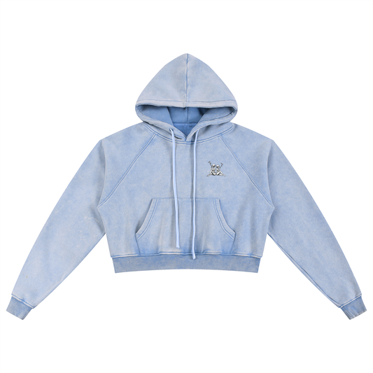 Kay Peezy - Snow Washed Cropped Hoodie