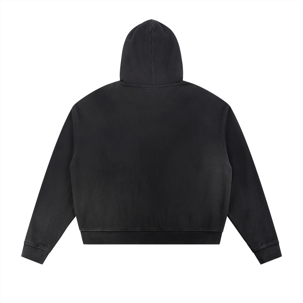 Kay Peezy - Sun Fade Frayed Raw Edge Fleece Zip Hoodie