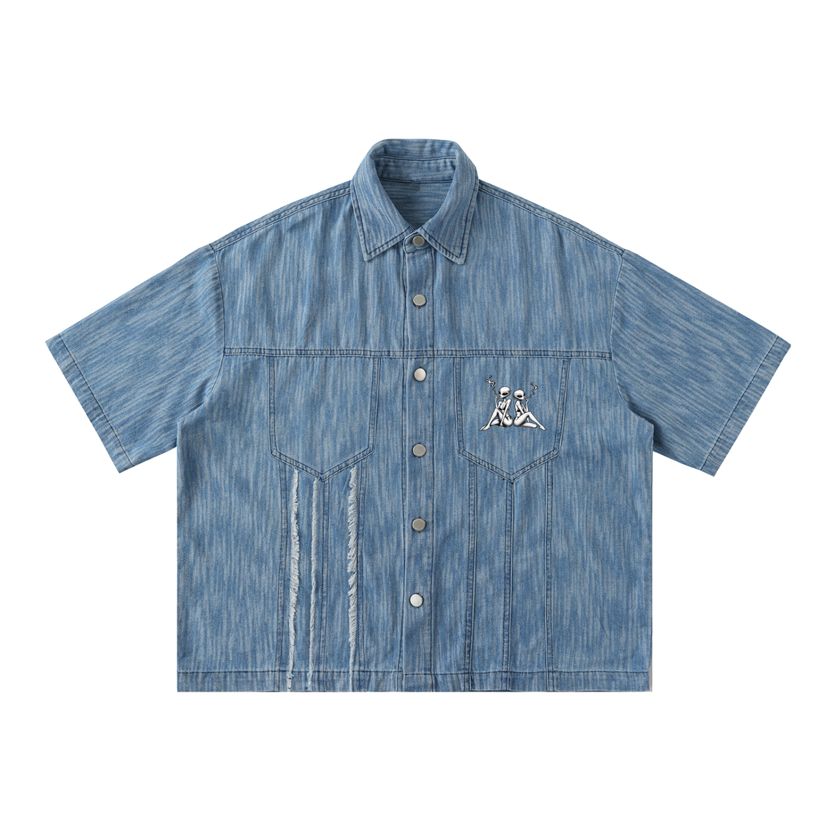 Kay Peezy - Distressed Wash Short-Sleeve Shirt
