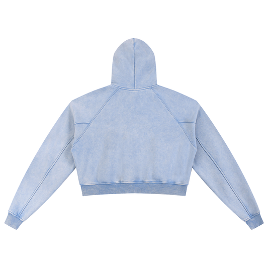 Kay Peezy - Snow Washed Cropped Hoodie